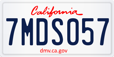 CA license plate 7MDS057