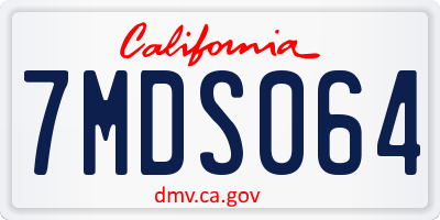 CA license plate 7MDS064