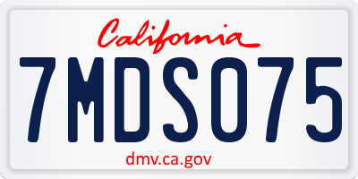 CA license plate 7MDS075