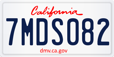CA license plate 7MDS082