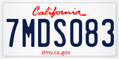CA license plate 7MDS083