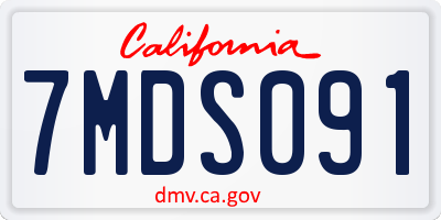 CA license plate 7MDS091
