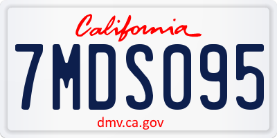 CA license plate 7MDS095