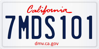 CA license plate 7MDS101