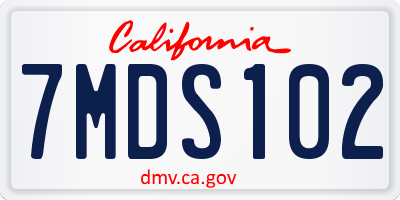 CA license plate 7MDS102