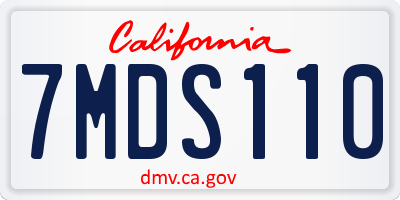 CA license plate 7MDS110