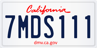 CA license plate 7MDS111