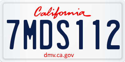 CA license plate 7MDS112