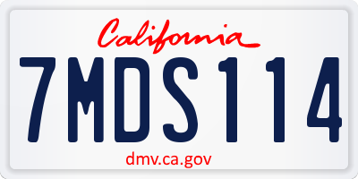 CA license plate 7MDS114