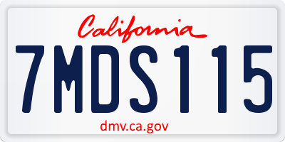 CA license plate 7MDS115