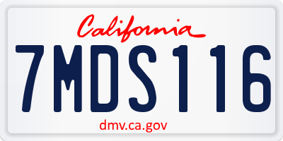CA license plate 7MDS116