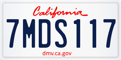 CA license plate 7MDS117