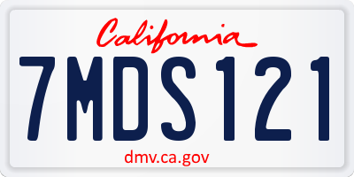 CA license plate 7MDS121