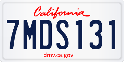 CA license plate 7MDS131