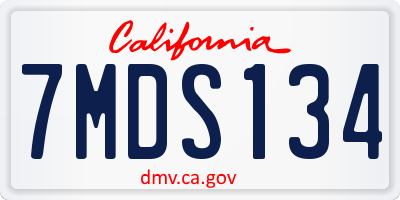 CA license plate 7MDS134