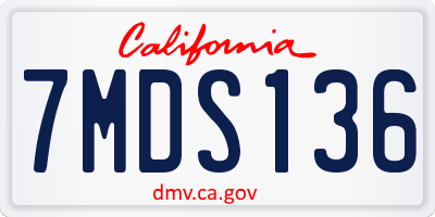 CA license plate 7MDS136