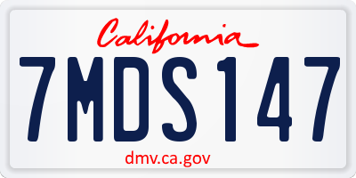 CA license plate 7MDS147