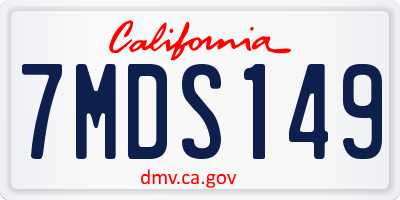 CA license plate 7MDS149