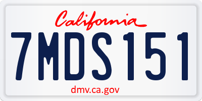 CA license plate 7MDS151