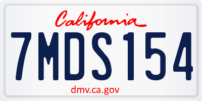 CA license plate 7MDS154