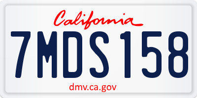CA license plate 7MDS158