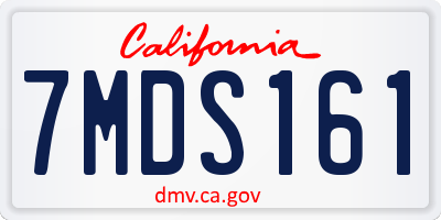 CA license plate 7MDS161