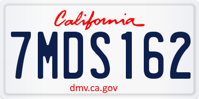 CA license plate 7MDS162