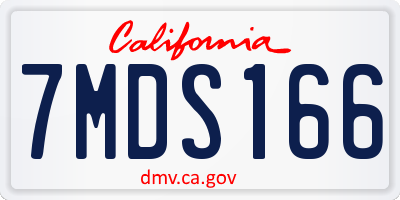 CA license plate 7MDS166