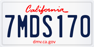 CA license plate 7MDS170