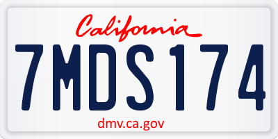CA license plate 7MDS174