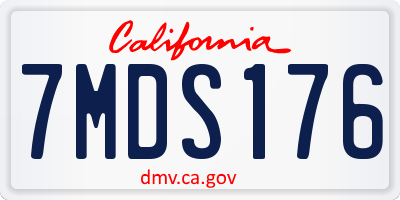 CA license plate 7MDS176