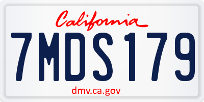 CA license plate 7MDS179