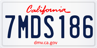 CA license plate 7MDS186