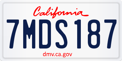 CA license plate 7MDS187