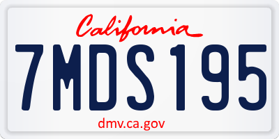 CA license plate 7MDS195