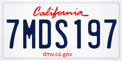 CA license plate 7MDS197