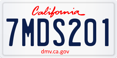 CA license plate 7MDS201