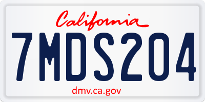 CA license plate 7MDS204