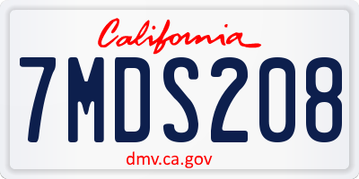 CA license plate 7MDS208