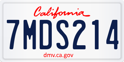 CA license plate 7MDS214