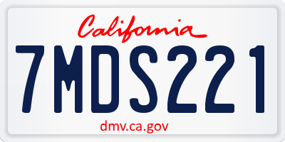 CA license plate 7MDS221