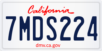 CA license plate 7MDS224