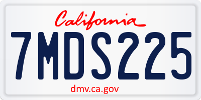 CA license plate 7MDS225