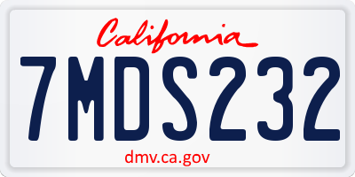 CA license plate 7MDS232