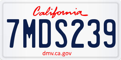 CA license plate 7MDS239