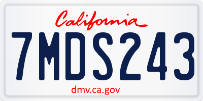 CA license plate 7MDS243