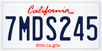 CA license plate 7MDS245