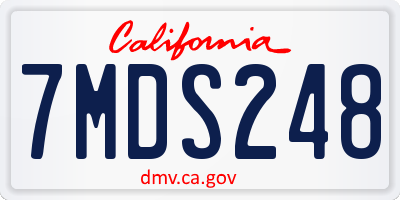 CA license plate 7MDS248