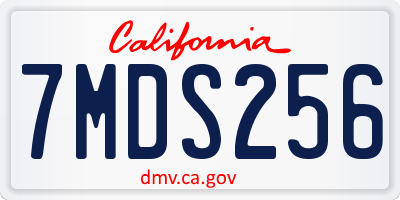 CA license plate 7MDS256