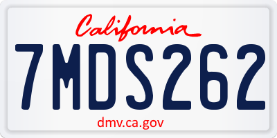 CA license plate 7MDS262